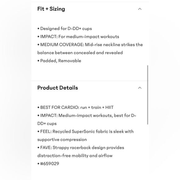 NWT Athleta Train Free Bra. A-C Black Medium - Picture 5 of 8